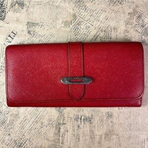 Tod's Red Bifold Wallet Genuine Leather Made in Italy